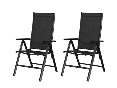 Set de sillas plegables de aluminio negro