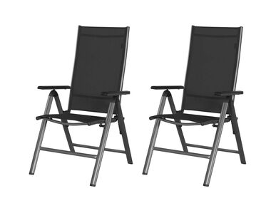 Set de sillas plegables de aluminio gris